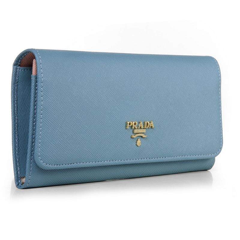 Knockoff Prada Real Leather Wallet 1137 dark blue